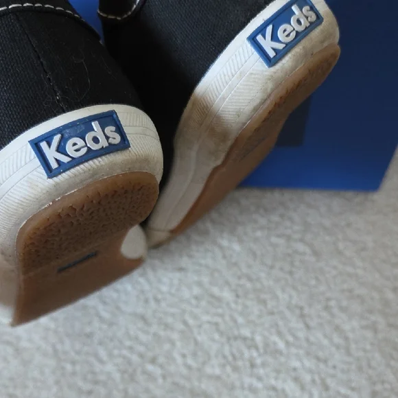 Keds Black Canvas Sneakers with White Accents - Picture 6 of 6